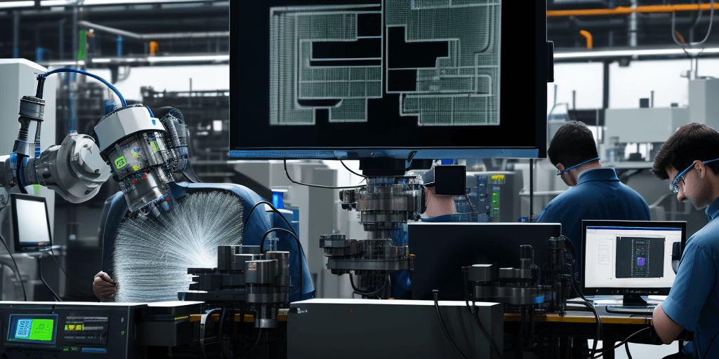 AI generated: High resolution photography showing a realistic and professional team of electronic engineers workin...