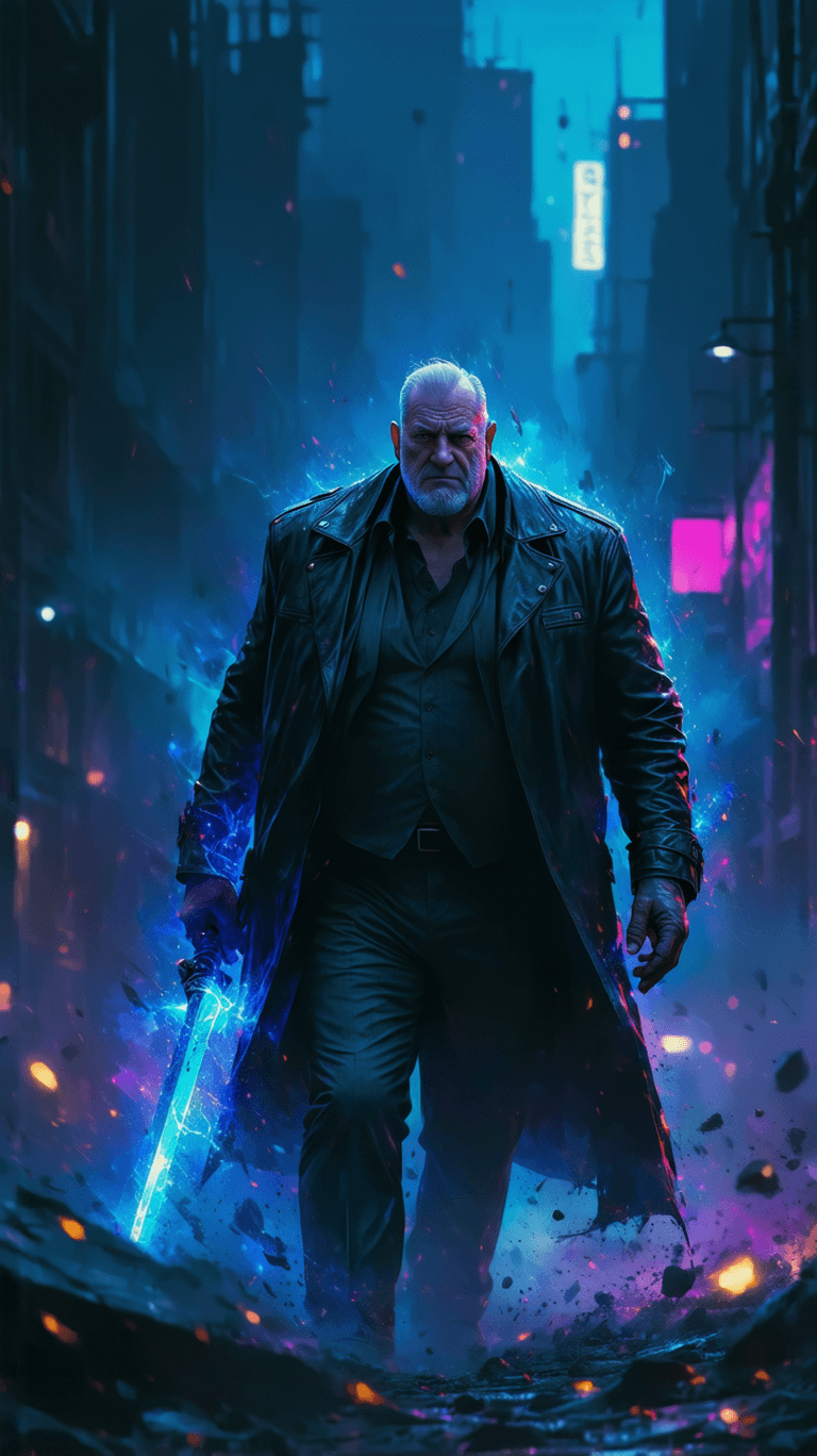 AI generated: A cinematic, ultra-detailed, and high-energy artwork depicting an unstoppable veteran hero proving t...