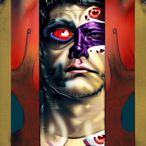 AI generated: multiple shots, 4d Overlay Japanese COMIC type. 16k LANDSCAPE poster of a random evil superhero, 35 ...
