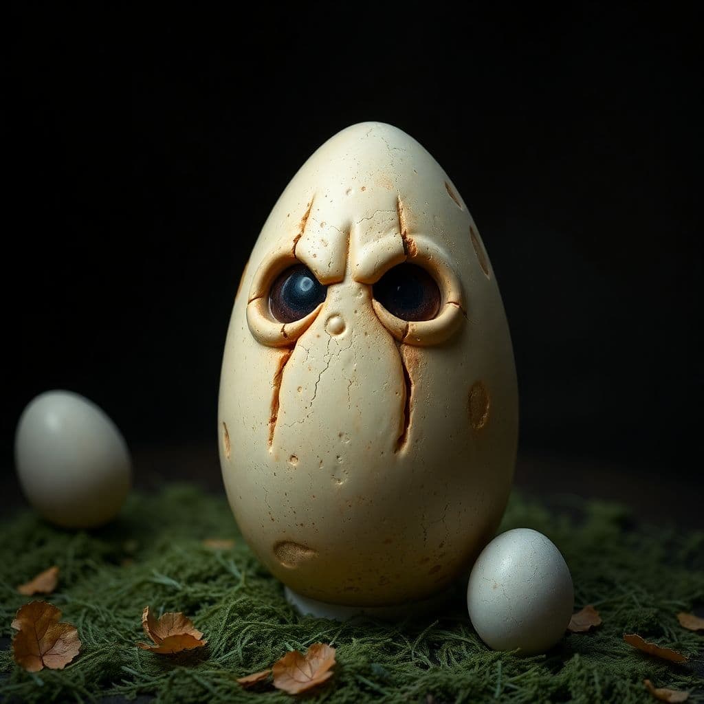 AI generated: Creepy  horror  egg