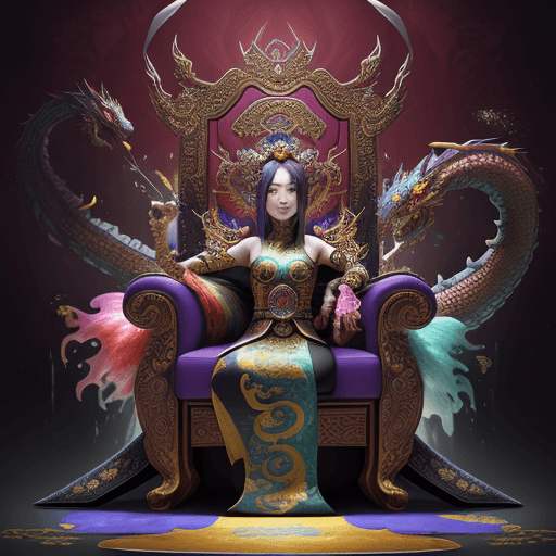 AI generated: showcase the magnificence of Orochi, colorful masterpiece, 1 malay lady, extremely detailed dragon, ...