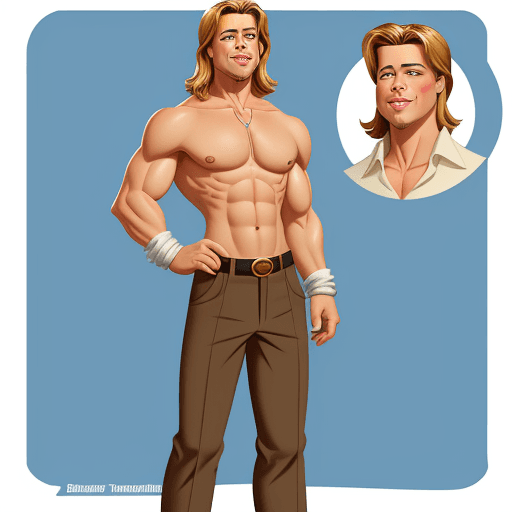 AI generated: Brad Pitt as a Disney Character Cartoon all body complete