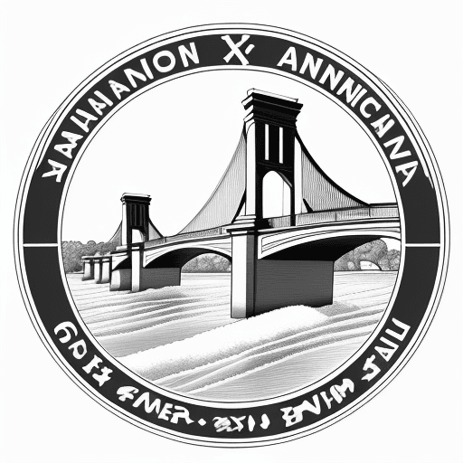AI generated: monochrome logo drawing including the words "Ancenis Course Natation" that has to do with swimming a...