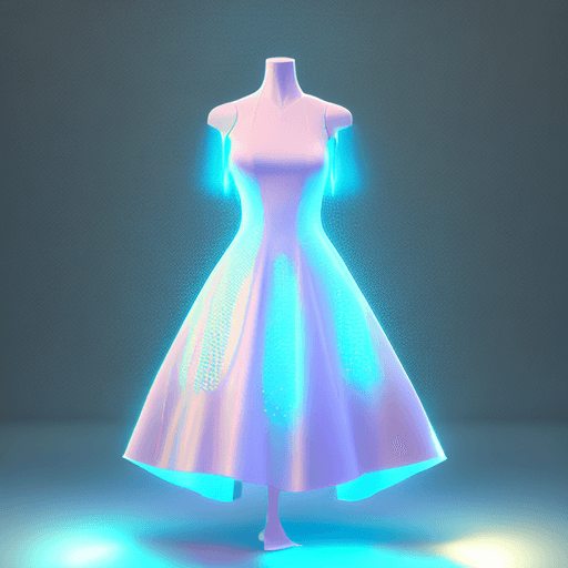AI generated: a light up dress by hiveart electronic fashion art photoshoot, in the style of rendered in cinema4d,...