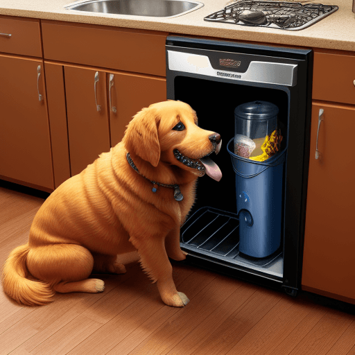 AI generated: vacuum cleaner
rust eater
food
hungry dog
refrigerator
golden retriever
dog