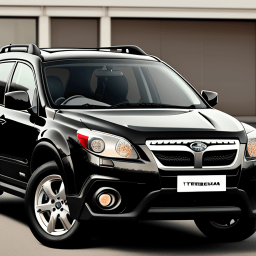 AI generated: Black Subaru tribeca limited Tribeca made in 2008 year black SUV subaru car Tribeca with bright inte...