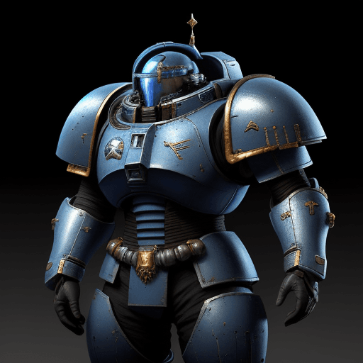 AI generated: future spacemarine army in blue armor, 8k 