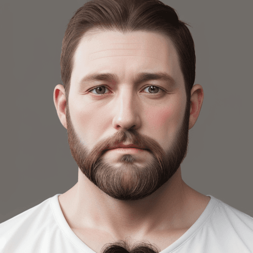 AI generated: make an 44 year old brown haired, bored, pale, beard shaved man from britain.