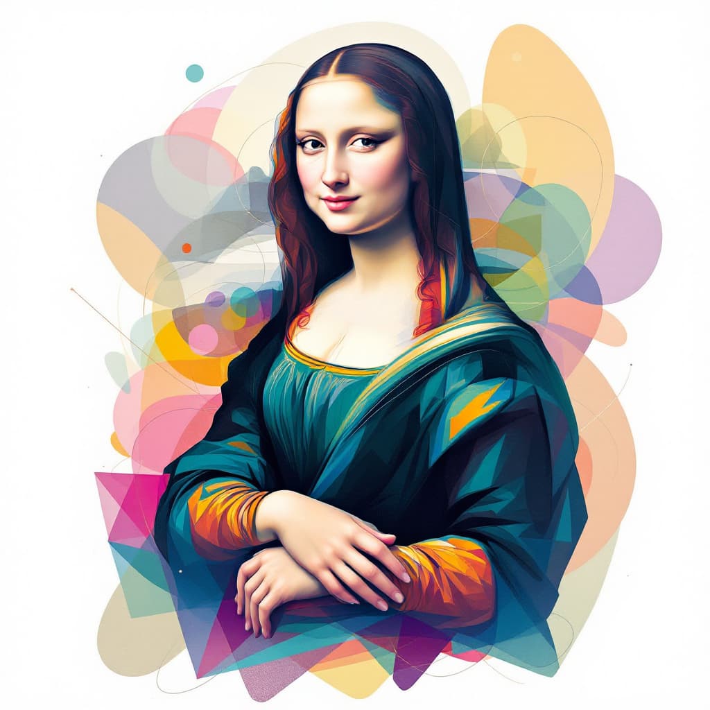AI generated: a beautiful Mona Lisa painting by Lois van Baarle and Greg Rutkowski, Artgerm, beautiful colors, abs...