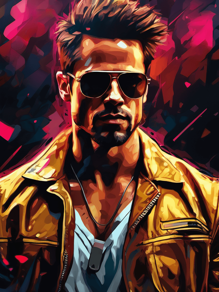 AI generated: digital wallpaper portrait of tyler durden, brutal, digital painting, maximum details, epic composit...