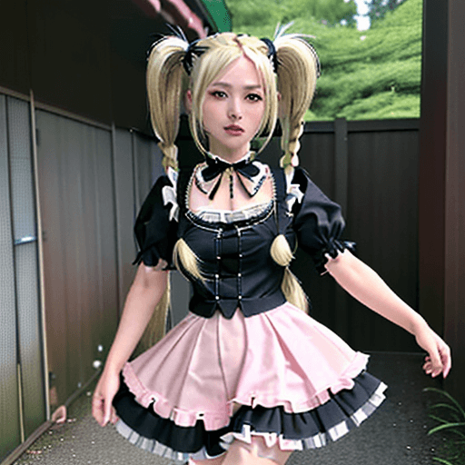 AI generated: "Kodama Himegami", "Maken-Ki!", "one girl", "blonde hair", "twin tails", "two pairs of twintails", "...