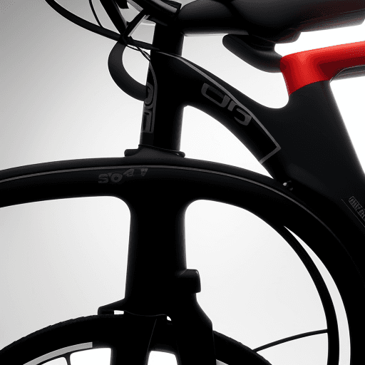 AI generated: Product close-up, front bike light on bike, studio setting, using a 90mm, with lighting bright midda...