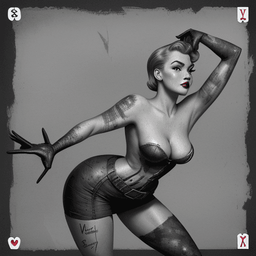 AI generated: A vintage playing card, display of card suit and number, weathered & worn with scratches on surface,...