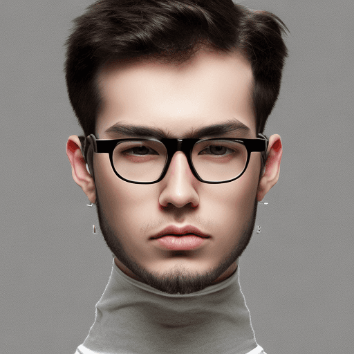AI generated: man futuristic,with glasses, piercings, 