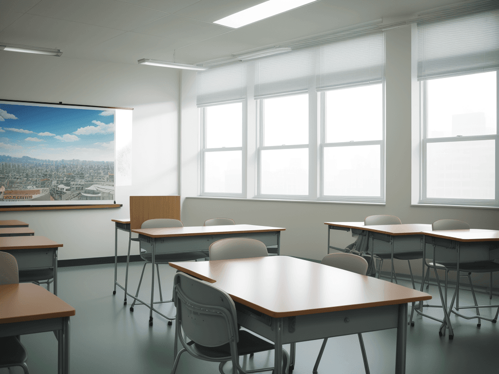 AI generated: As you can see in my class there are Floor Window Picture Poster Paper