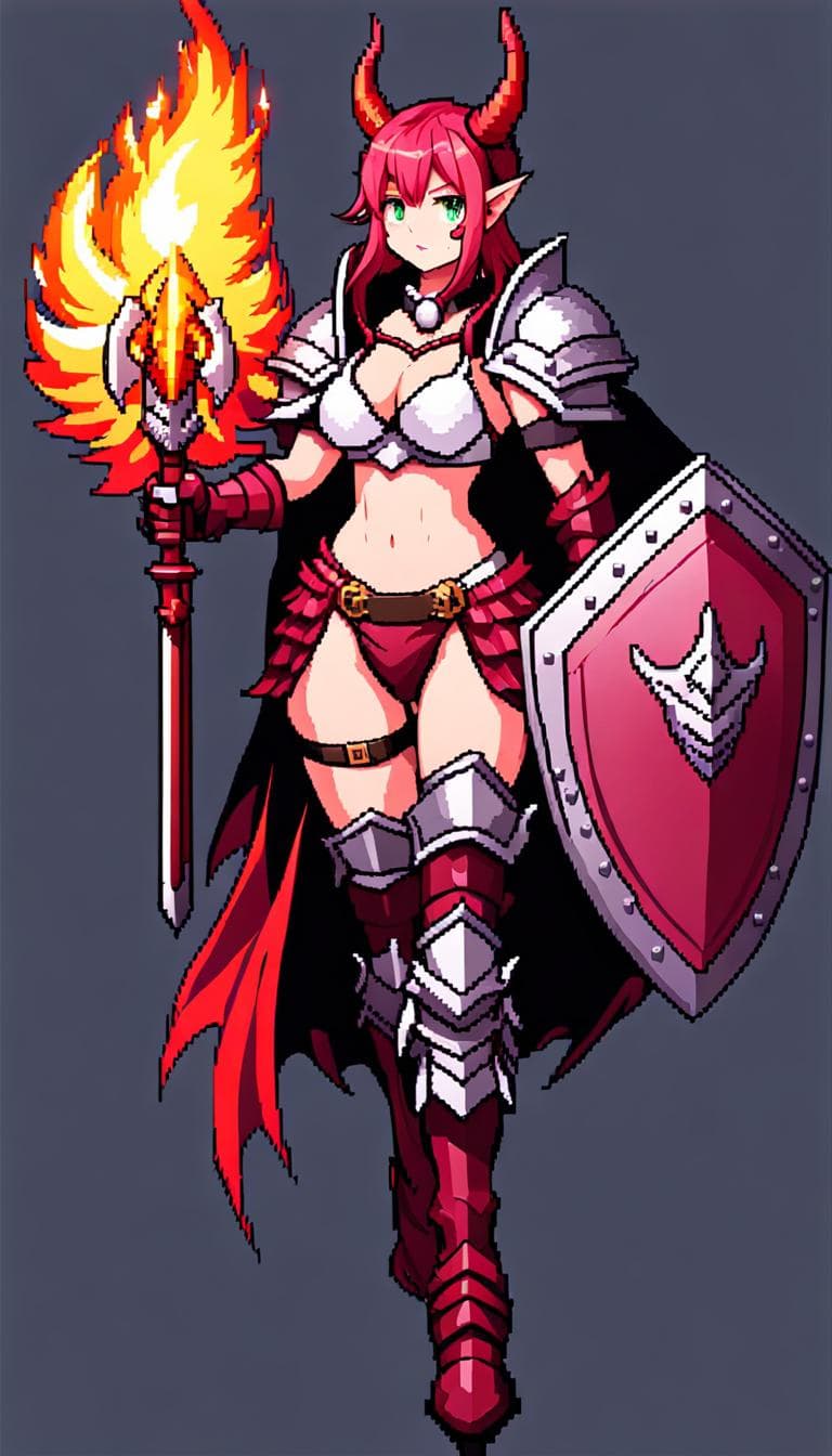 AI generated: ,Fullbody,((running)),1girl,elizabeth bathory, armor, armored boots, cape, sword, torch,Walk while h...