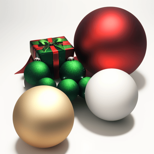 AI generated: Christmas banch and different balls on white background,
