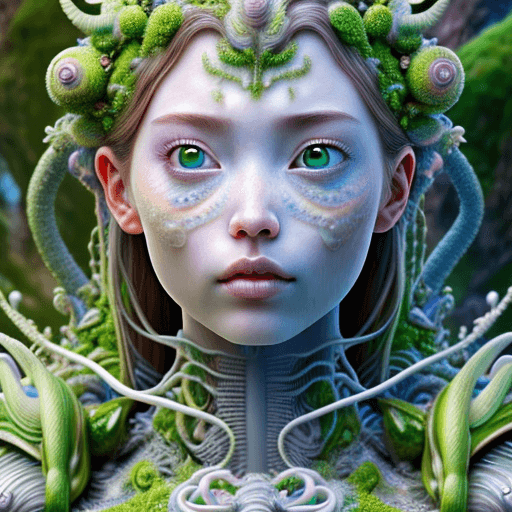 AI generated: two human like ice cream fairys, intricate, realistic face, detailed portrait, detailed face, green ...