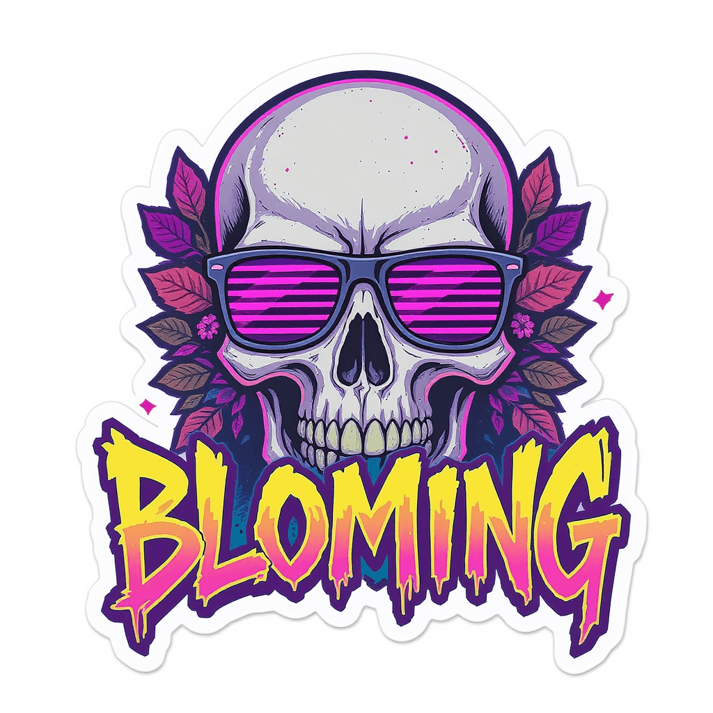 AI generated: Generate a 1:1 ratio pixel art image, 16-bit sprite style, for a T-shirt sticker in [Floral Gothic] ...
