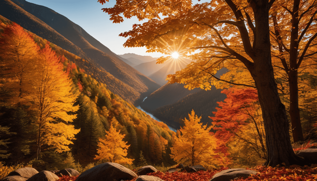AI generated: cinematic photo Vivid Fall Foliage in High-Resolution, Detailed Close-up, Large Poster Size, Nature ...