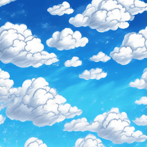 AI generated: anime drawing blue sky with clouds for website background
