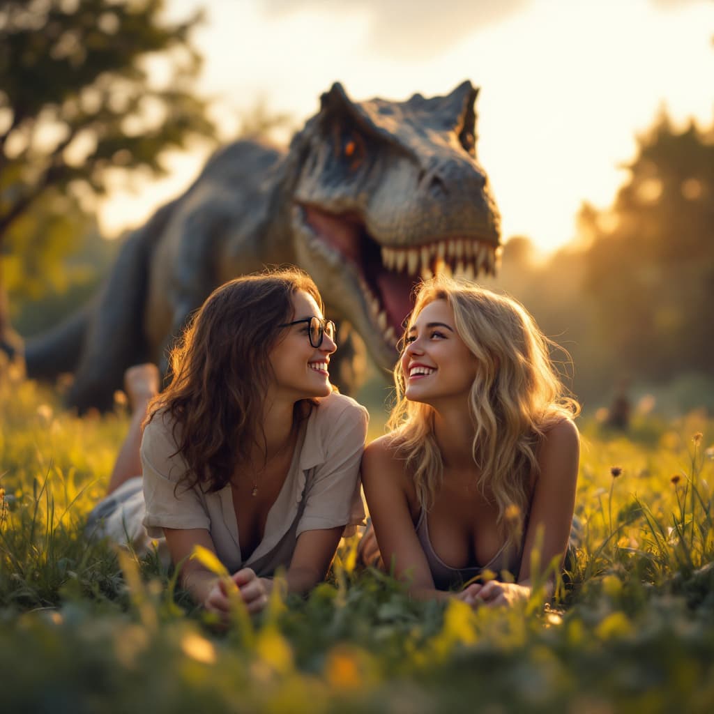 AI generated: High resolution photography A photorealistic image of Two female college students, a female, wearing...