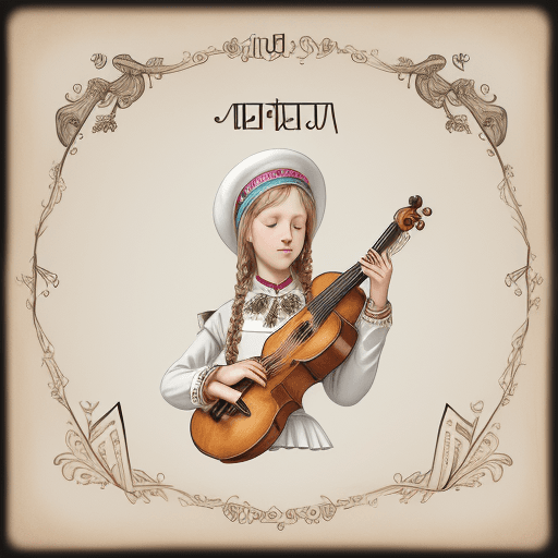 AI generated: draw the word "melody" in Russian letters using musical instruments instead of letters