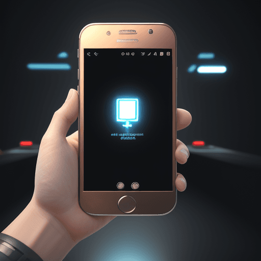 AI generated: NFC technology, advertising sign, hand coming out of the screen, hand with a phone, attach the mobil...
