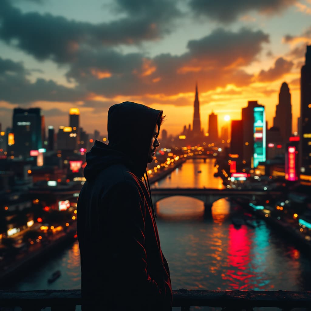 AI generated: "A stunning, cinematic masterpiece for a Galaxy S23+ wallpaper, set in Bangkok during the golden hou...