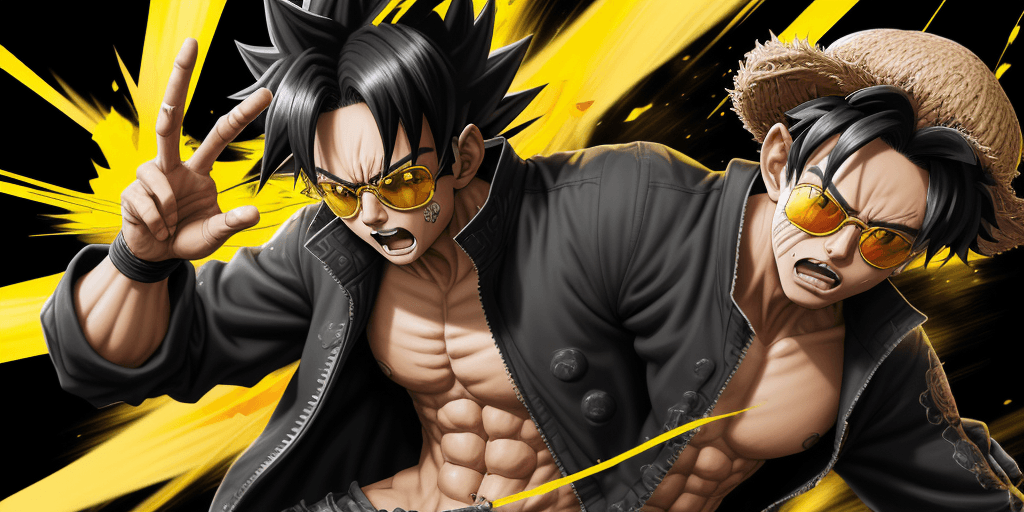 AI generated: painterly style, male character wearing black cap, black jacket and transparent sunglasses looking l...