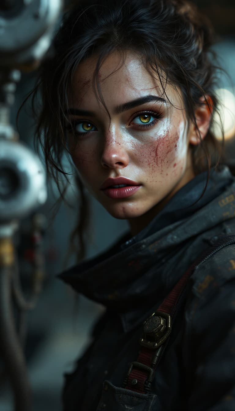 AI generated: girl, photo of the most beautiful artwork in the world for a woman featuring soft lustrous, industri...