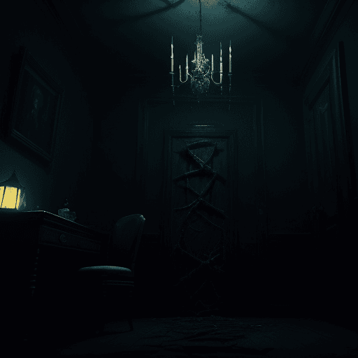 AI generated: Conjure a hyper-realistic image that encapsulates the eerie essence of Dread Domain, a dwelling of t...