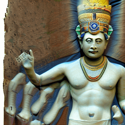 AI generated: High resolution photography of a male deity named Ictar, the Learned