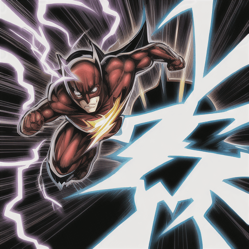 AI generated: flash running with batman's head