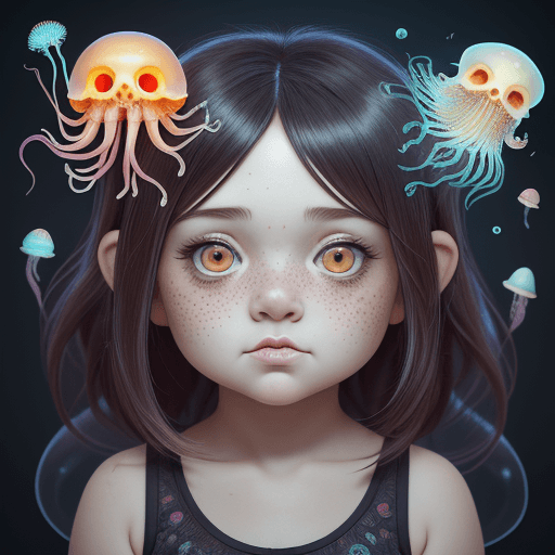 AI generated: chibi cartoon image of a chubby girl, another short girl with freckles, a brunette, both funny, and ...