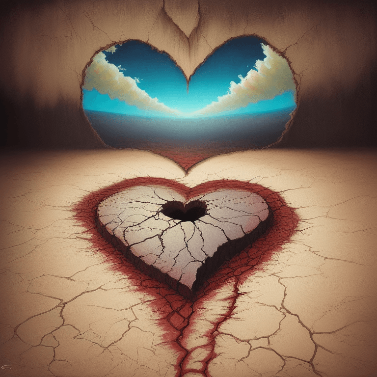 AI generated: Painting, Surreal art very dry heart 