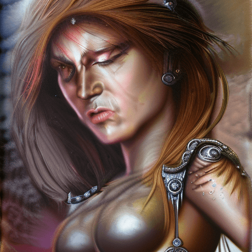 AI generated: A stunningly intricate close up portrait of a romantic passionate couple, (((luis royo and julie bel...