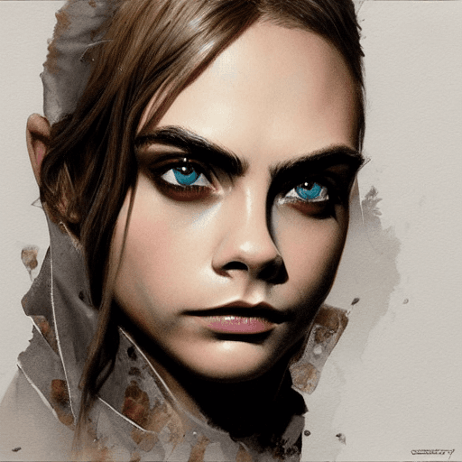 AI generated: cara delevingne, highly detailed, artstation, smooth, sharp focus, 8K, art by art by artgerm and gre...