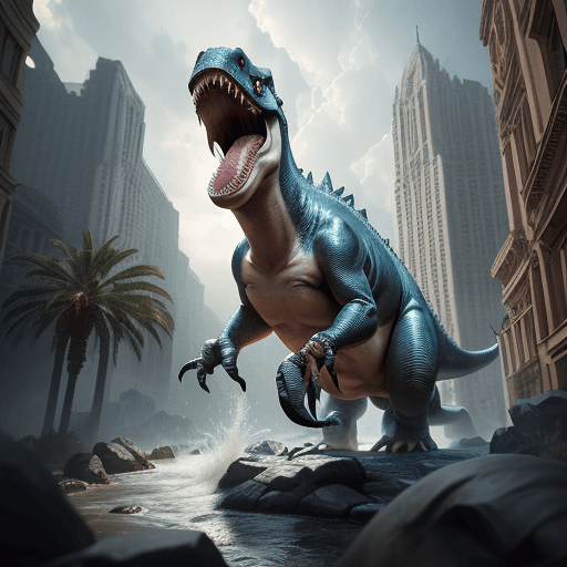AI generated: masterpiece, concept arquitect, mid shot, dynamic pose, centered, splash art, dino's arquitect, unre...