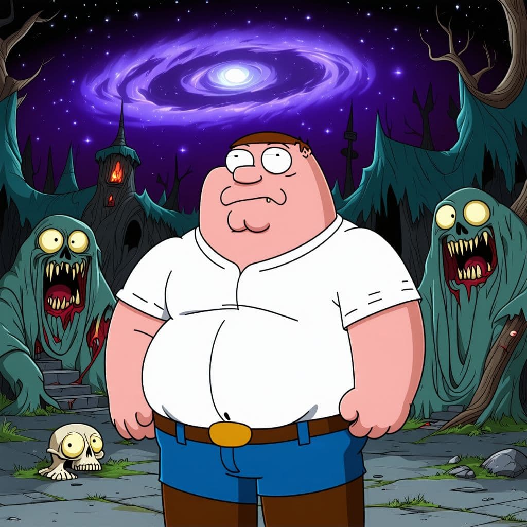 AI generated: family guy, horrifying  cosmic horror
