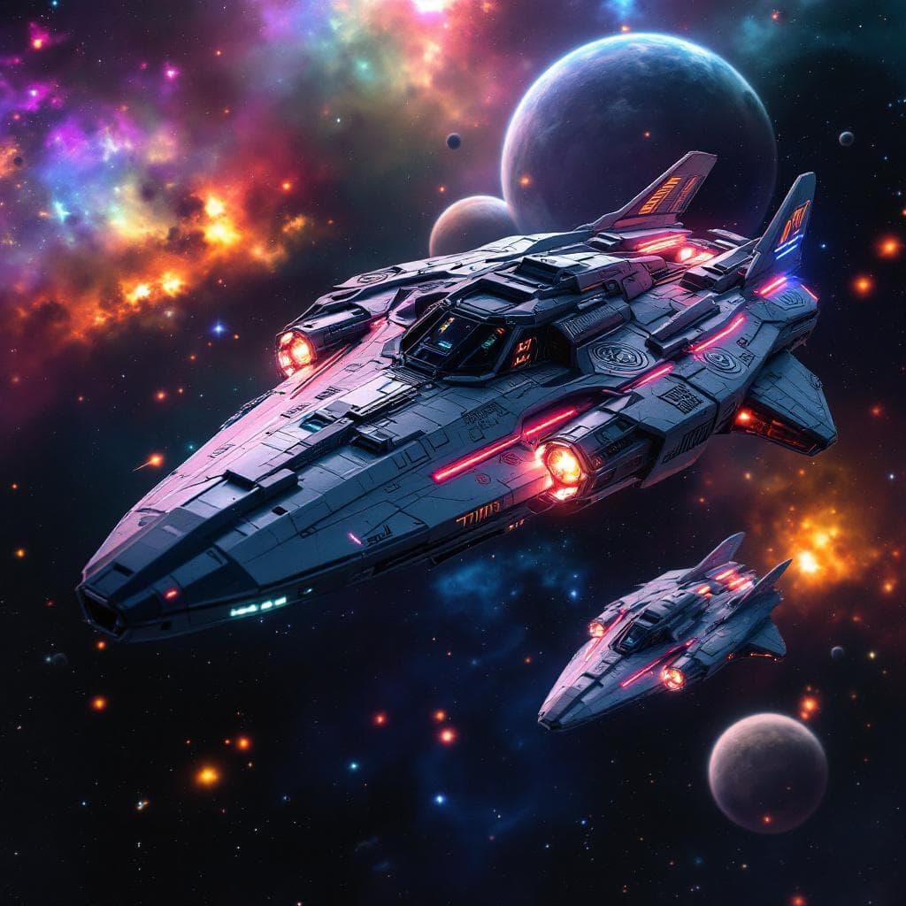 AI generated: Imagine, in detail, an alien spaceship to show a new design. An alien super-fighter. Show it in deep...