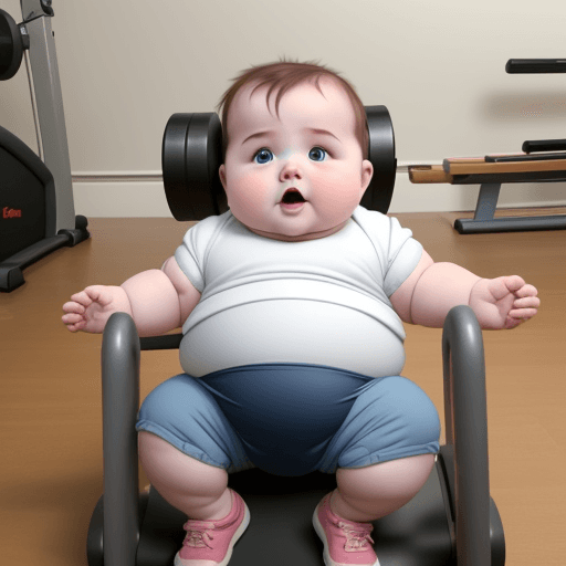 AI generated: A fat baby doing excercise 