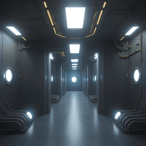 AI generated: interior of service secret center of ondonia 41 th sub station atlante place, planet megalian