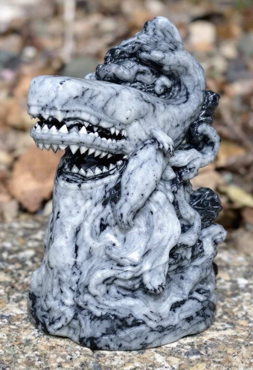 AI generated: Dip Ot Jin God of Gravity and Pressure  
(Grey Whale)(Snowflake Obsidian)