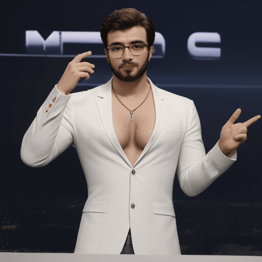 AI generated: homem nu de pênis duro e grande sentado 
