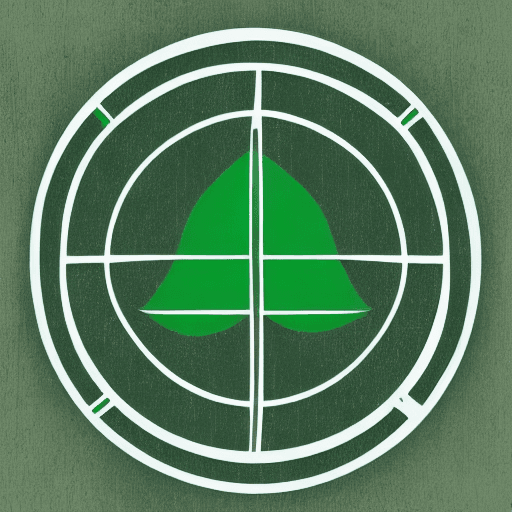 AI generated: a minimalist logomark with sap green color, off white background, and a symbol of a tree, leaf, tree...