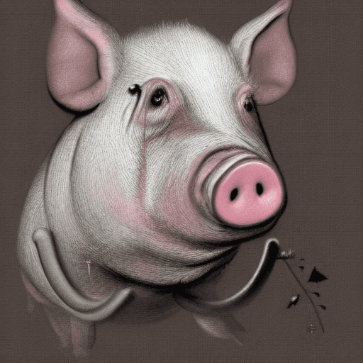AI generated: 3lose up portrait of incomplete durty realistic pig, with thorns, 8k, style dada