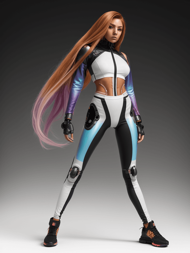 AI generated: 1woman, Gorgeous cyborg woman,  tan skin, asymmetrical hair, long hair,  cotton gloves,   long hair,...