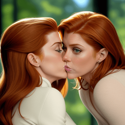 AI generated: kate walsh amy adams kissing each other