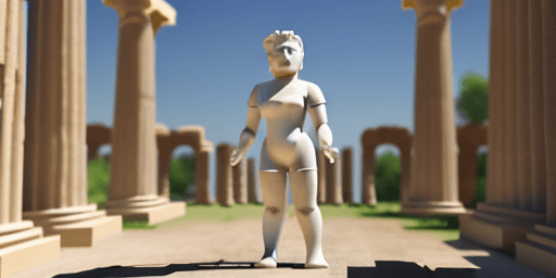 AI generated: Elon Musk writes a large check to the OpenAI team, the content theme takes place in a Roman temple, ...